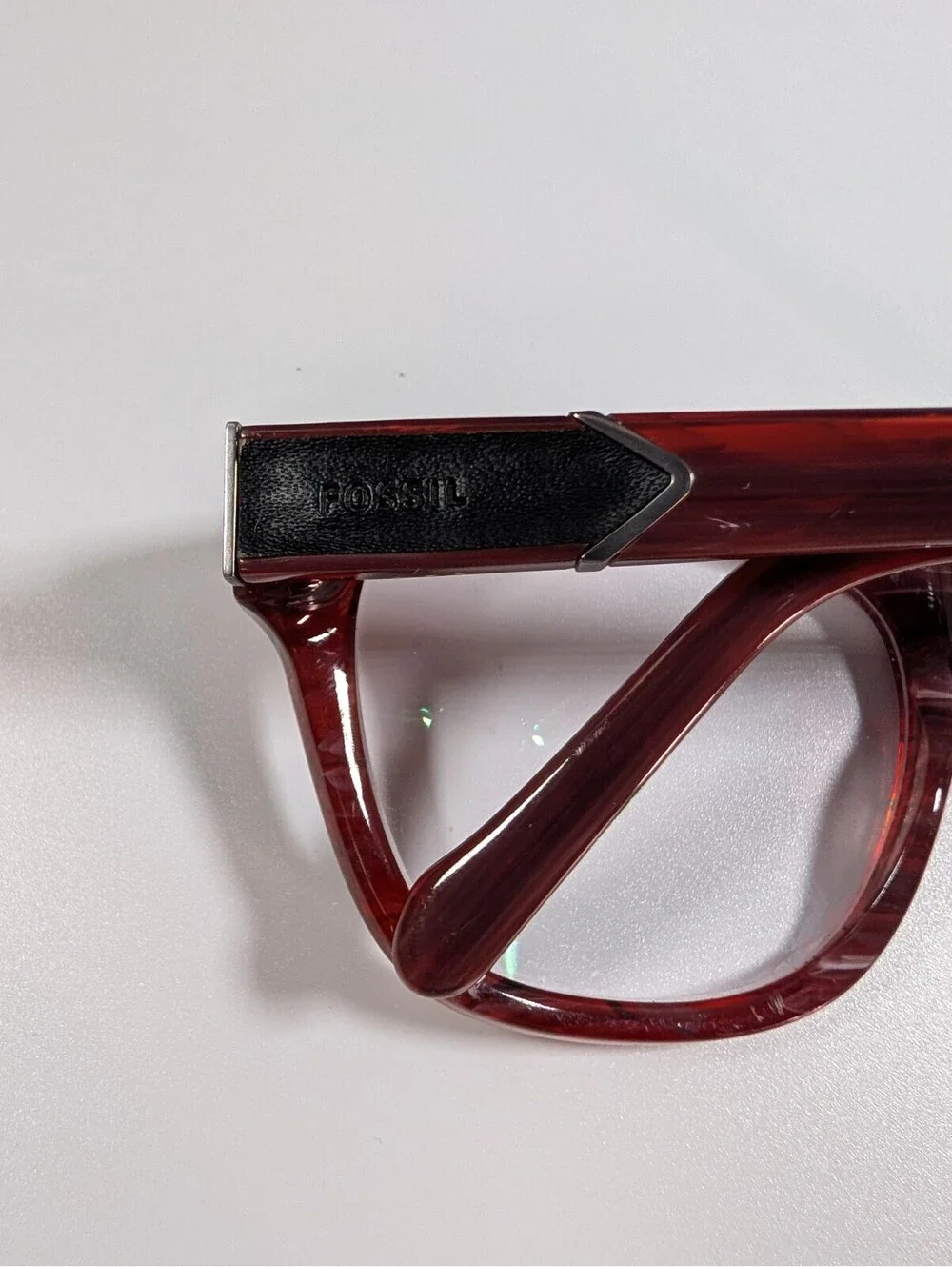 Fossil Womens 51mm Red Horn FOS6075 YAB Oversized Square Eyeglass Frames Eyewear